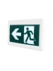 Etlin Daniels EX200WH-A13BB-GU - LED Running Man Exit Sign Thermoplastic Single & Double Sided - Battery Back Up - Remote Capability - 120/347V
